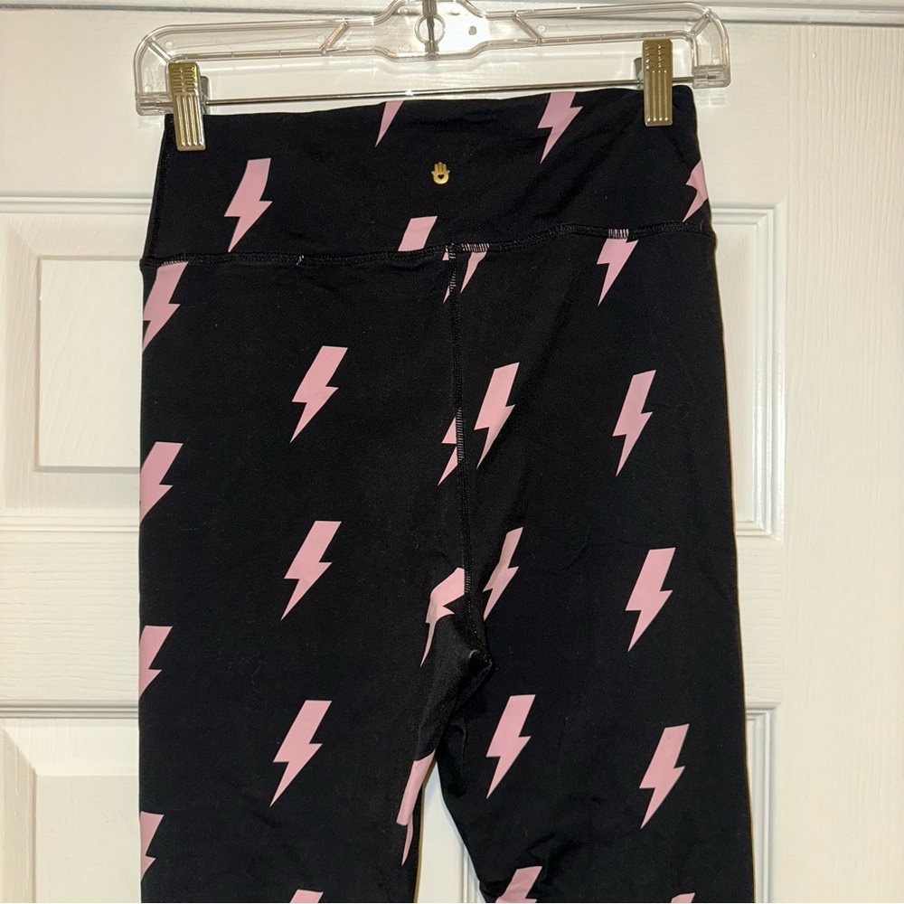 Spiritual Gangster Black and Pink Lightning Leggings - Picture 4 of 9